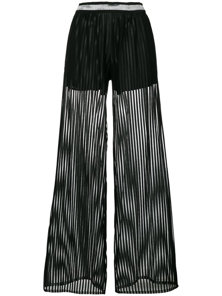 Just Cavalli Striped Flared Trousers - Black