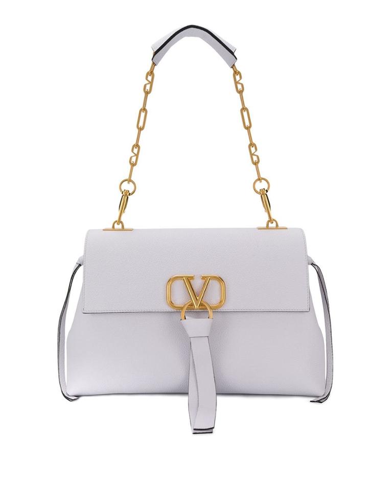 Valentino Valentino Garavani Medium V-ring Shoulder Bag - White