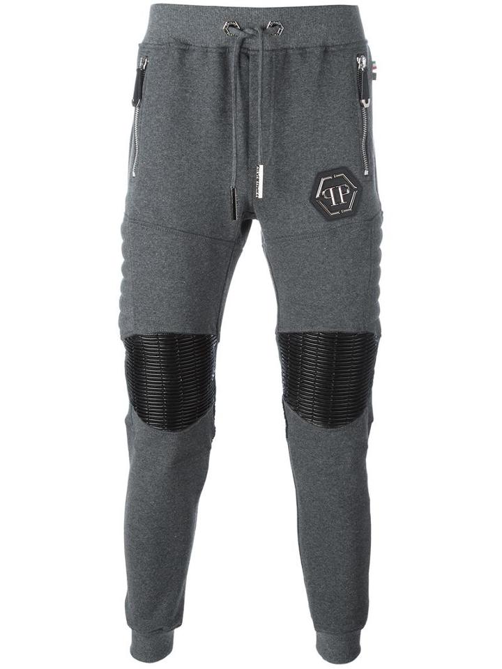 Philipp Plein Gold Card Track Pants, Men's, Size: Small, Cotton/polyurethane/polyester/spandex/elastane