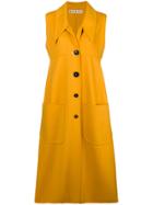Marni Single Breasted Duster Coat - Yellow & Orange