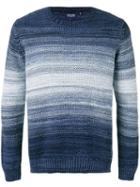 Woolrich Striped Knitted Sweater, Men's, Size: Large, Blue, Cotton