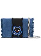 Miu Miu Cat Denim Crossbody Bag, Women's, Blue, Cotton