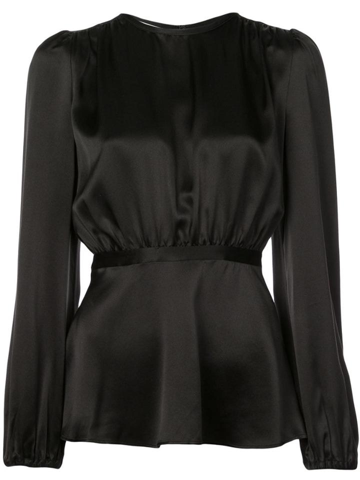 Co Gathered Bodice Blouse Black