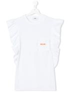 Msgm Kids Ruffle-trimmed Top - White