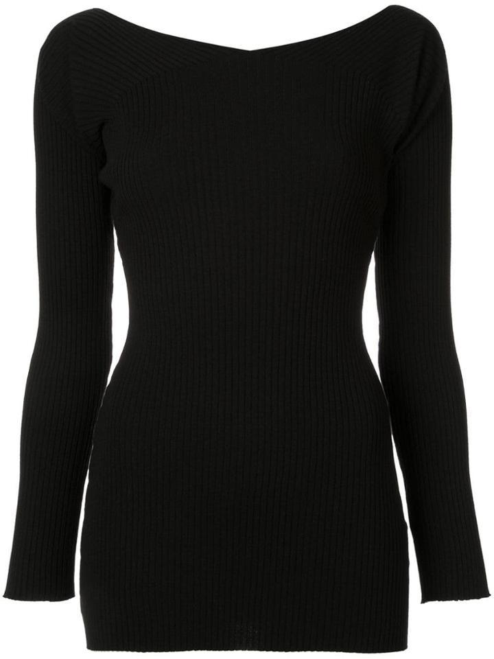 Live The Process Off-the-shoulder Sweater - Black