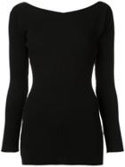 Live The Process Off-the-shoulder Sweater - Black