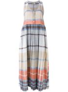 Sea (blue) - Pleated Plaid Dress - Women - Cotton/polyester - 6, Cotton/polyester