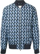 Cerruti 1881 - Printed Bomber Jacket - Men - Polyamide - 52, Blue, Polyamide