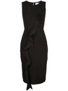 Milly Ruffled Fitted Dress - Black