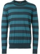 Dolce & Gabbana Striped Jumper, Men's, Size: 48, Blue, Cotton