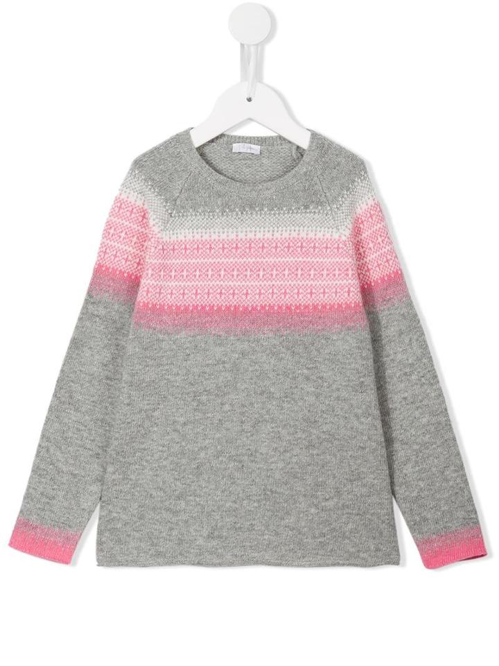 Il Gufo Knitted Crew Neck Sweater, Toddler Girl's, Size: 4 Yrs, Grey