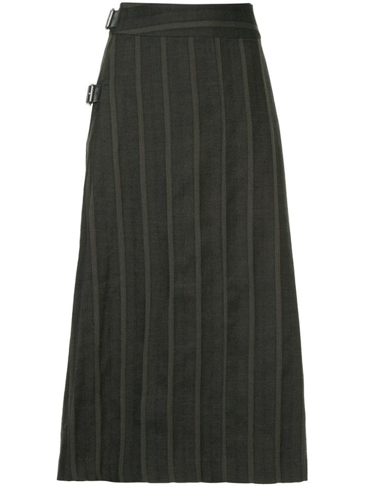 Comme Des Garçons Vintage Striped Flared Skirt - Brown