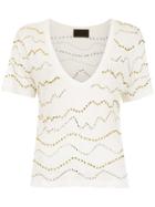 Andrea Bogosian Linen Apliqué Top - White
