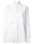 Capucci Pleat Collar Shirt, Women's, Size: 42, White, Cotton/polyamide/spandex/elastane