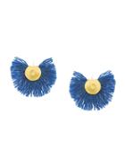 Katerina Makriyianni Hand-fan Earrings, Women's, Blue