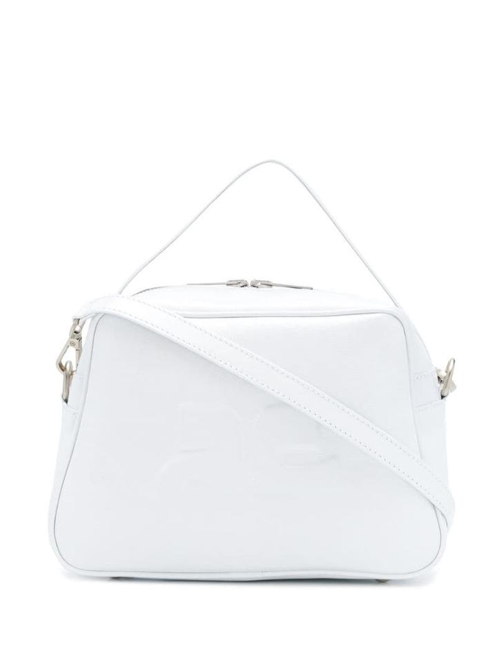 Courrèges Leather Logo Tote - White