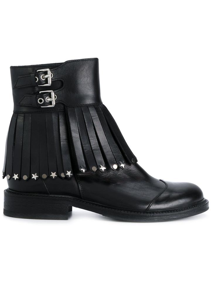 Htc Hollywood Trading Company Embellished Tassel Buckle Boots - Black