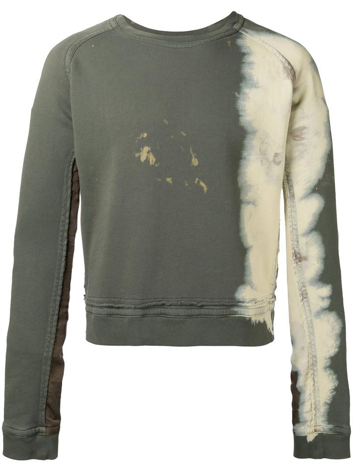 Haider Ackermann Bleached Trim Sweatshirt, Men's, Size: Large, Green, Cotton