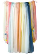 Chloé 'rainbow' Striped Off-the-shoulder Dress - Multicolour