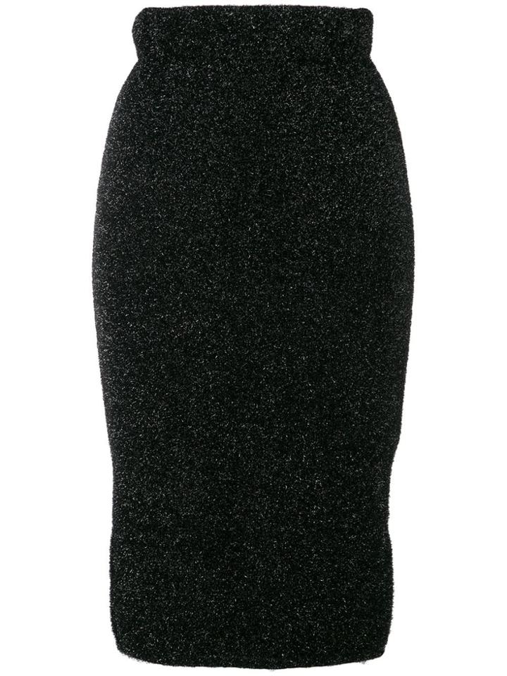 Laneus Knitted Glitter Skirt - Black