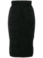 Laneus Knitted Glitter Skirt - Black