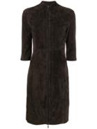 Arma Suede Pencil Dress - Grey