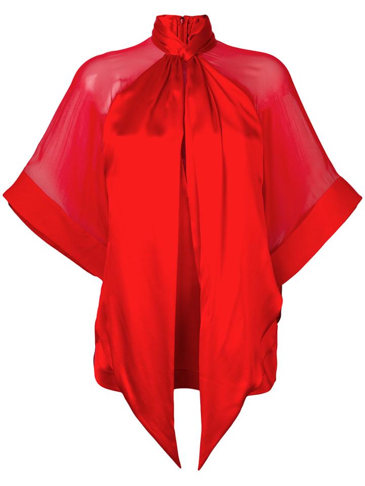 Givenchy Sheer Panel Blouse - Red
