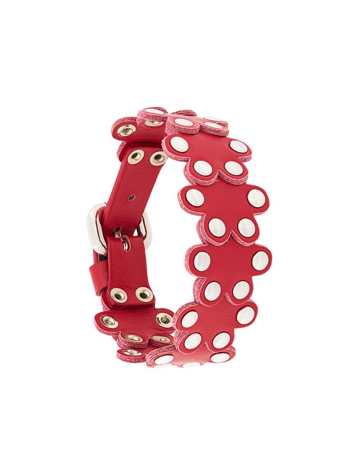 Red Valentino Flower Puzzle Leather Bracelet