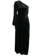 Ssheena Velvet Aria One Shoulder Dress - Black