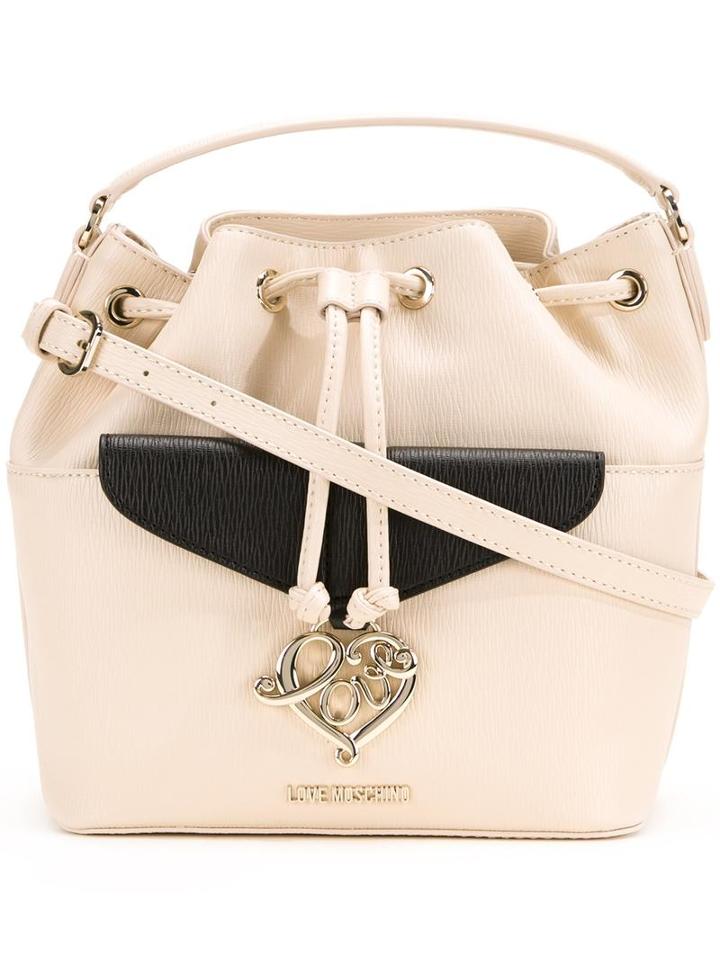 Love Moschino Detachable Strap Bucket Tote, Women's, White
