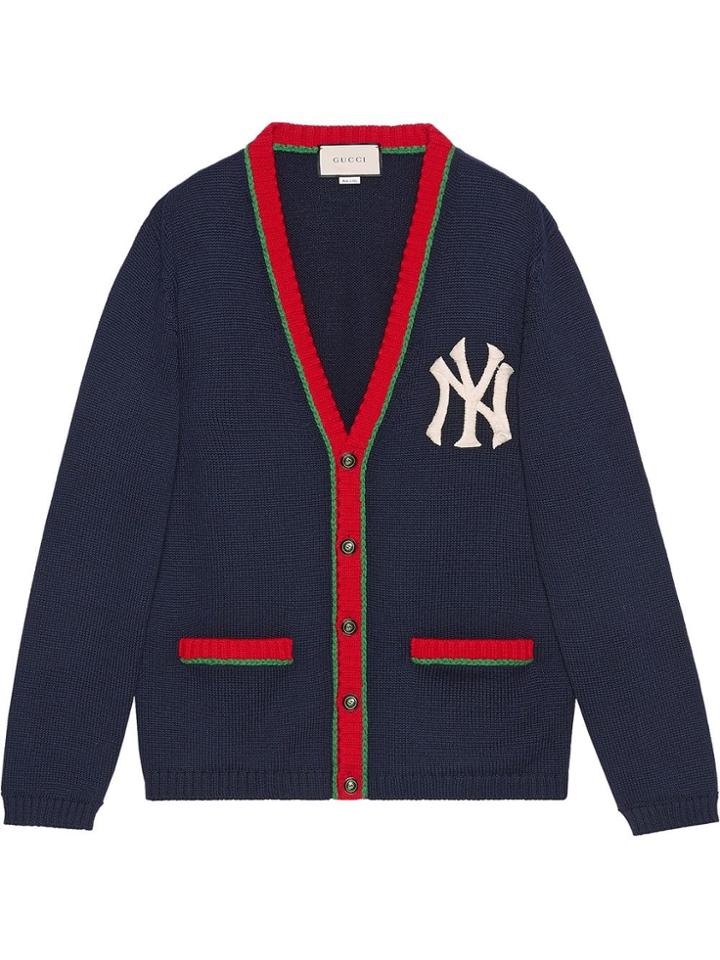 Gucci Cardigan With Ny Yankees&trade; Patch - Blue