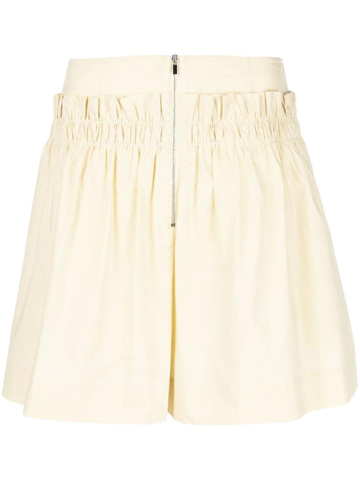 Tibi Ruched Wide Shorts - Yellow