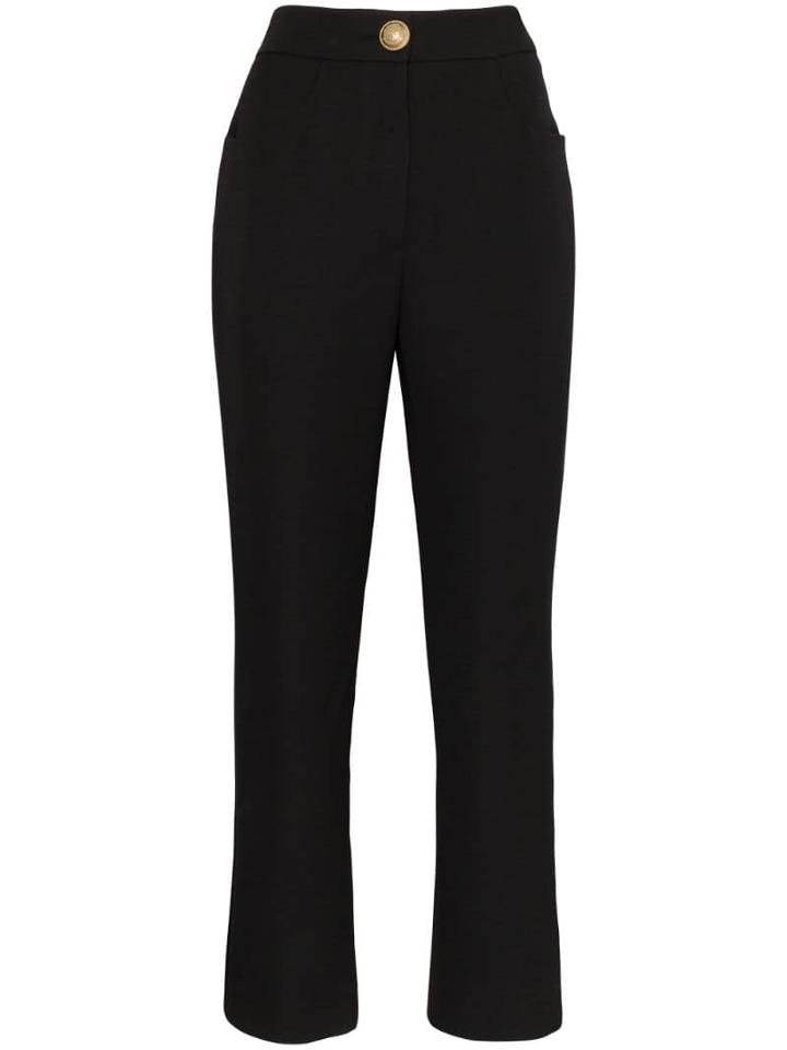 Balmain High-rise Cropped Trousers - Black