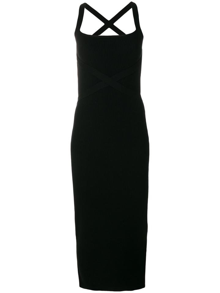 Theory Cross Back Halter Dress - Black