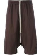 Rick Owens Drawstring Shorts, Men's, Size: 48, Brown, Cotton/spandex/elastane