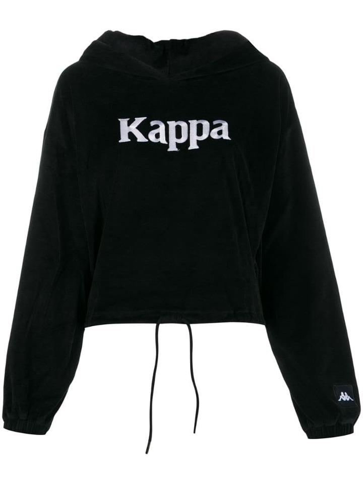 Kappa Logo Embroidered Hooded Sweatshirt - Black