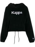 Kappa Logo Embroidered Hooded Sweatshirt - Black