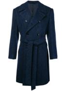 Mp Massimo Piombo Belted Double Breasted Coat - Blue