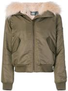 Army Yves Salomon Fur-trimmed Bomber Jacket - Green