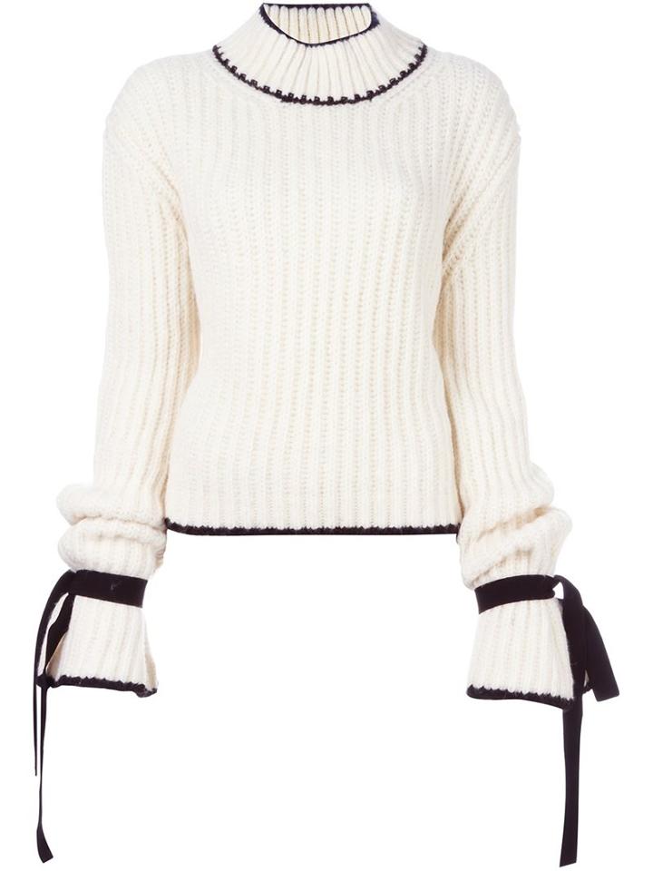 J.w.anderson Roll Neck Jumper, Women's, Size: Xs, White, Polyamide/polyester/viscose/alpaca