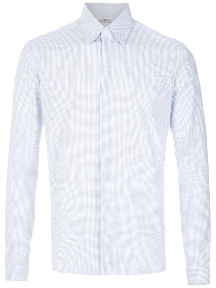 Egrey - Grid Print Shirt - Men - Cotton - 38, White, Cotton