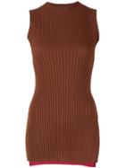 Le Ciel Bleu Two-tone Knit Top - Brown