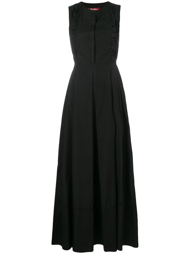 Max Mara Studio Long Sleeveless Shirt Dress - Black