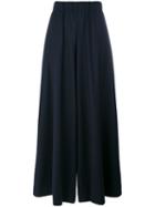 Erika Cavallini - Wide-leg Trousers - Women - Spandex/elastane/virgin Wool - 42, Blue, Spandex/elastane/virgin Wool