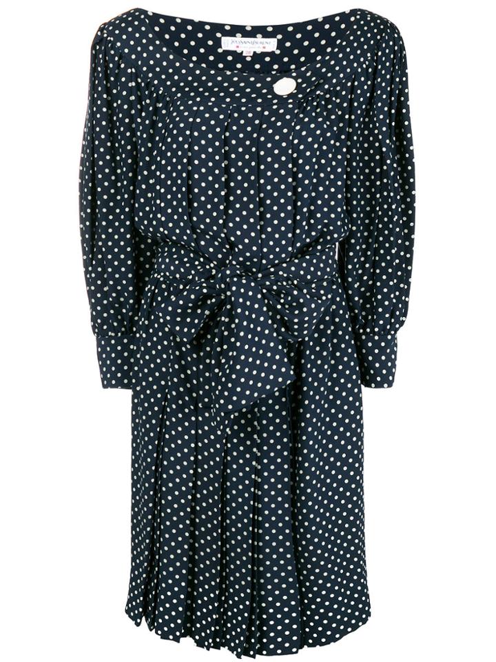 Yves Saint Laurent Vintage Polka-dot Shift Dress - Blue
