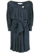 Yves Saint Laurent Vintage Polka-dot Shift Dress - Blue