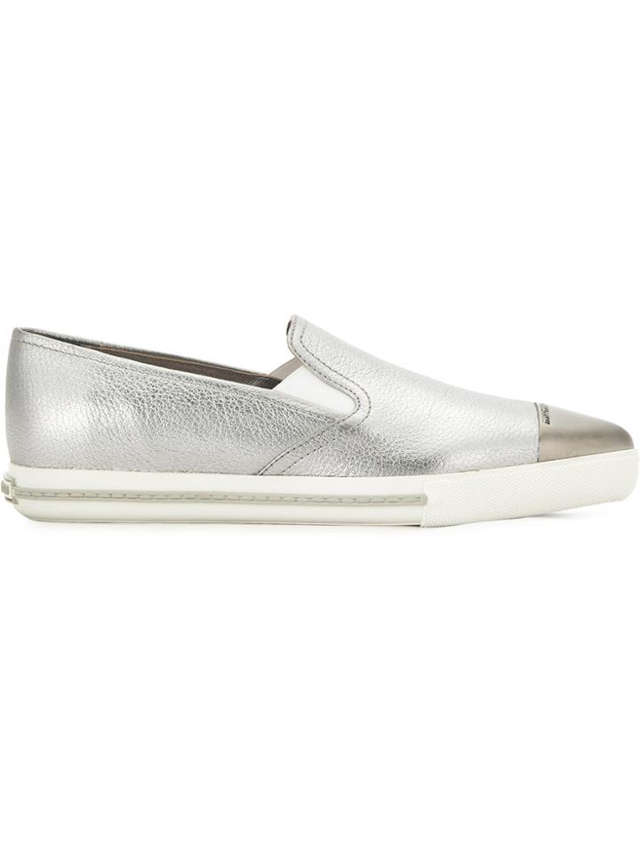 Miu Miu Metallic Slip-on Sneakers