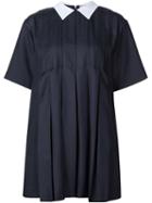 Maison Kitsuné Puritan Collar Pleated Mini Dress