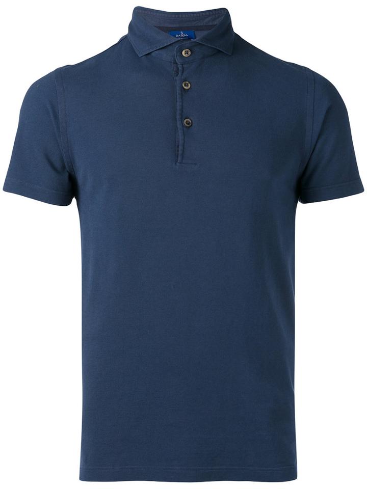 Barba - High Neck Polo Shirt - Men - Cotton - 56, Blue, Cotton