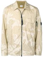 Cp Company Printed Zip-up Jacket With Lens Detail - Neutrals